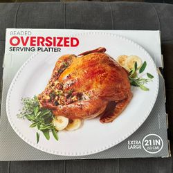 Beaded Oversized Serving Platter 