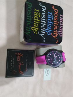 Fossil Watch with Pink Silicone Band