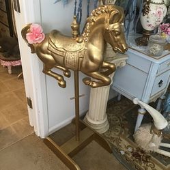 Small Gold Carousel Horse