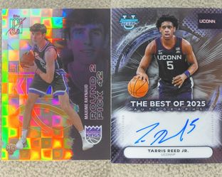 2025-26 Maxime Raynaud Topps Signature Class Yellow Pandora Refractor Rookie 
2025-26 Tarris Reed Jr Bowman U Best The Best Of 2025 Autographs