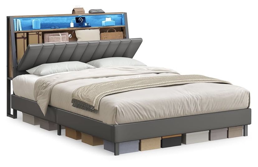 Queen Size LED Bed Frame- $220 BRAND NEW (SHIPPING ONLY)