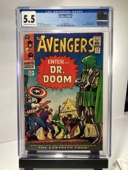 1966 Avengers #25 Marvel Comics Enter Dr Doom Silver Age Key Stan Lee Jack Kirby CGC 5.5