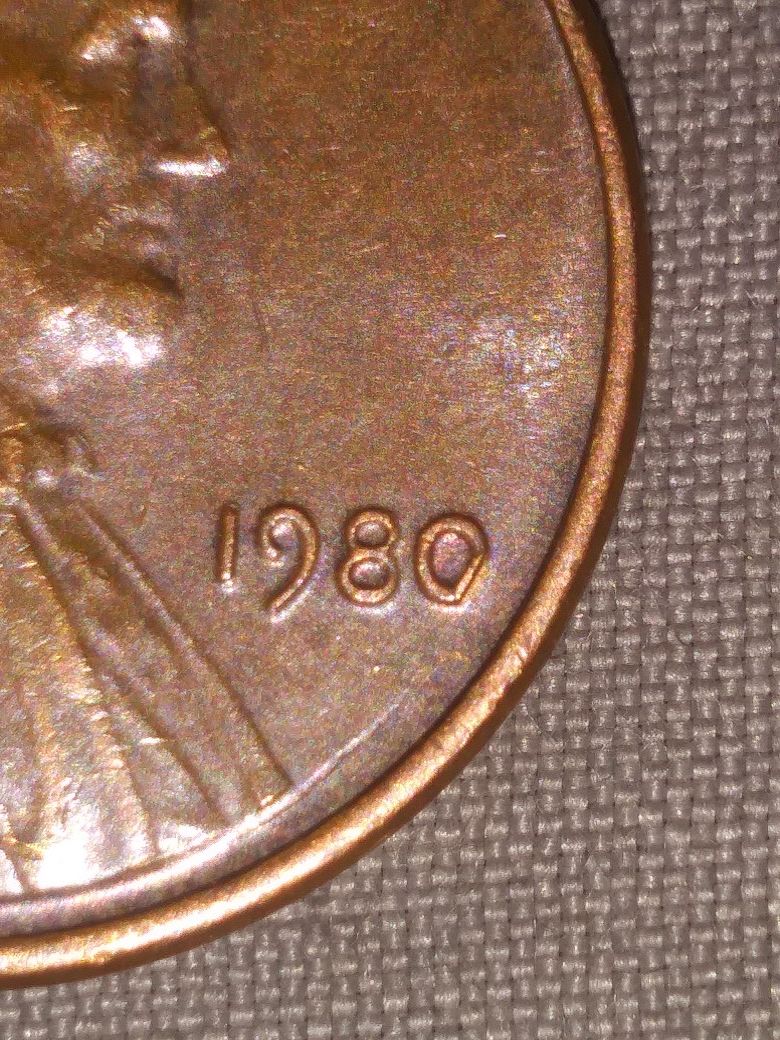 1980 ...0 in 80 is error...wood grain error penny