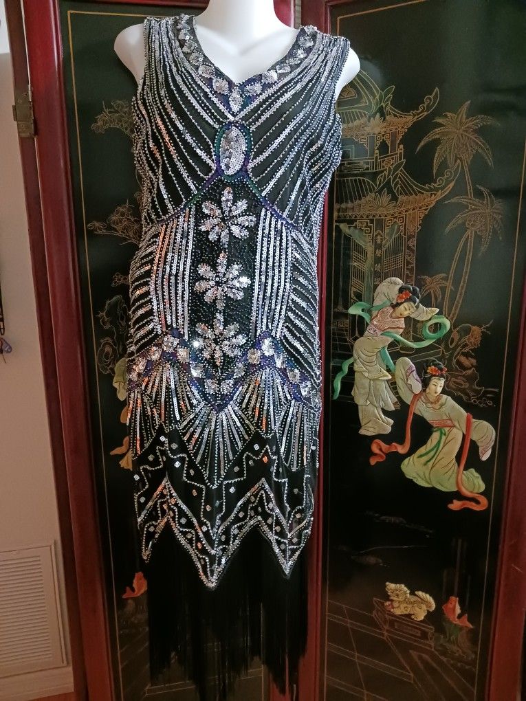 Sequined Flapper Dress XL