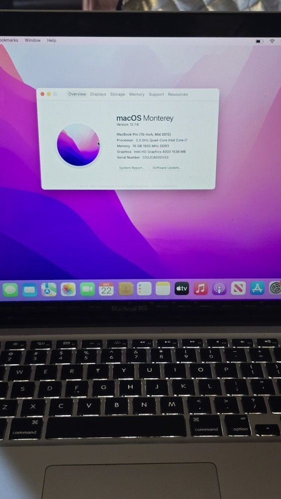 15" 2012 Macbook Pro A1286 i7 QUAD

CORE 2TB SSD 16 GB RAM