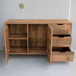 New In Box 59 Inch TV Television Entertainment Center Stand With Sliding Barn Door Can Support Up To 65” TV 