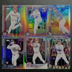 2025 Topps Chrome Rookie Refractor Lot-Wood/Shaw/Crews/Norby/Caminero