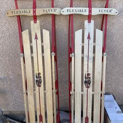 2 Metal And Wood Sleds