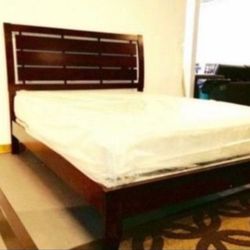 New Wooden Bed Frame With Slatted Headboard - All Sizes Available 