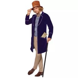 Adult Willy Wonka Costume (MEDIUM) Willy Wonka & The Chocolate Factory Halloween Officially Licensed BRAND NEW IN PACKAGING (Retails For $90+tax)