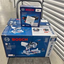 BOSCH Profactor 7-1/4" 18V Sliding Compound Miter Saw with Cordless 4 Ah Battery Kit (2-Pack) 