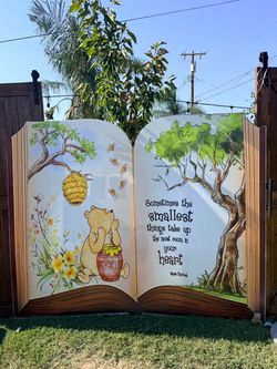 Winnie Pooh Backdrop, Classic Winnie the Pooh Book Backdrop, Storybook Baby Shower Book, Birthday