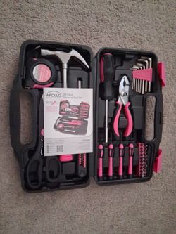 Apollo 39 piece Pink Kit Toolbox