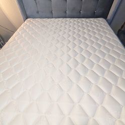 QUEEN SIZE BED , FRAME  AND MATTRESS WITH HEADBOARD