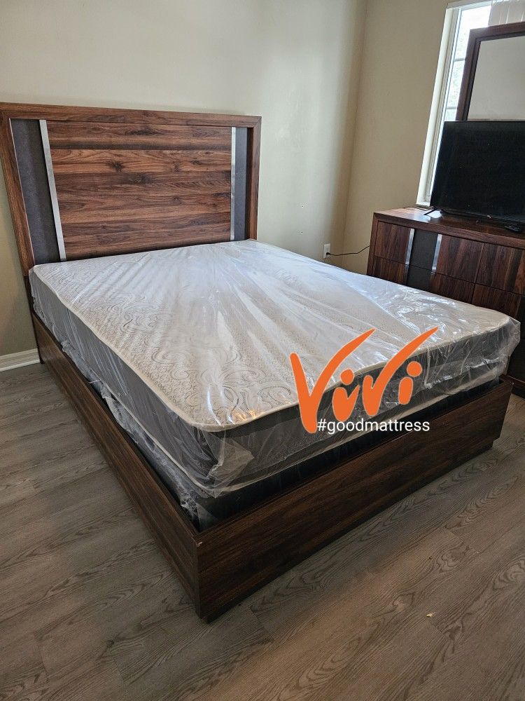 QUEEN MATTRESS WITH BOX SPRING 2PC. BED FRAME ISN'T AVAILABLE