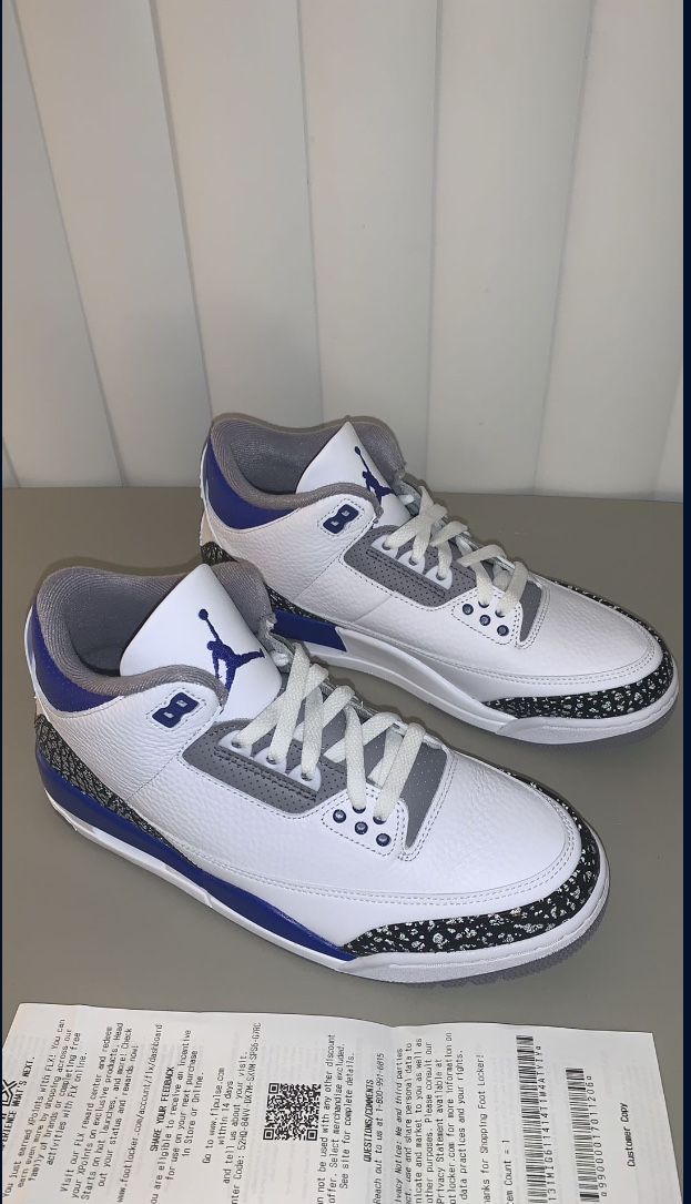 Air Jordan 3 Retro  “Racer Blue” - (Size 8.5)