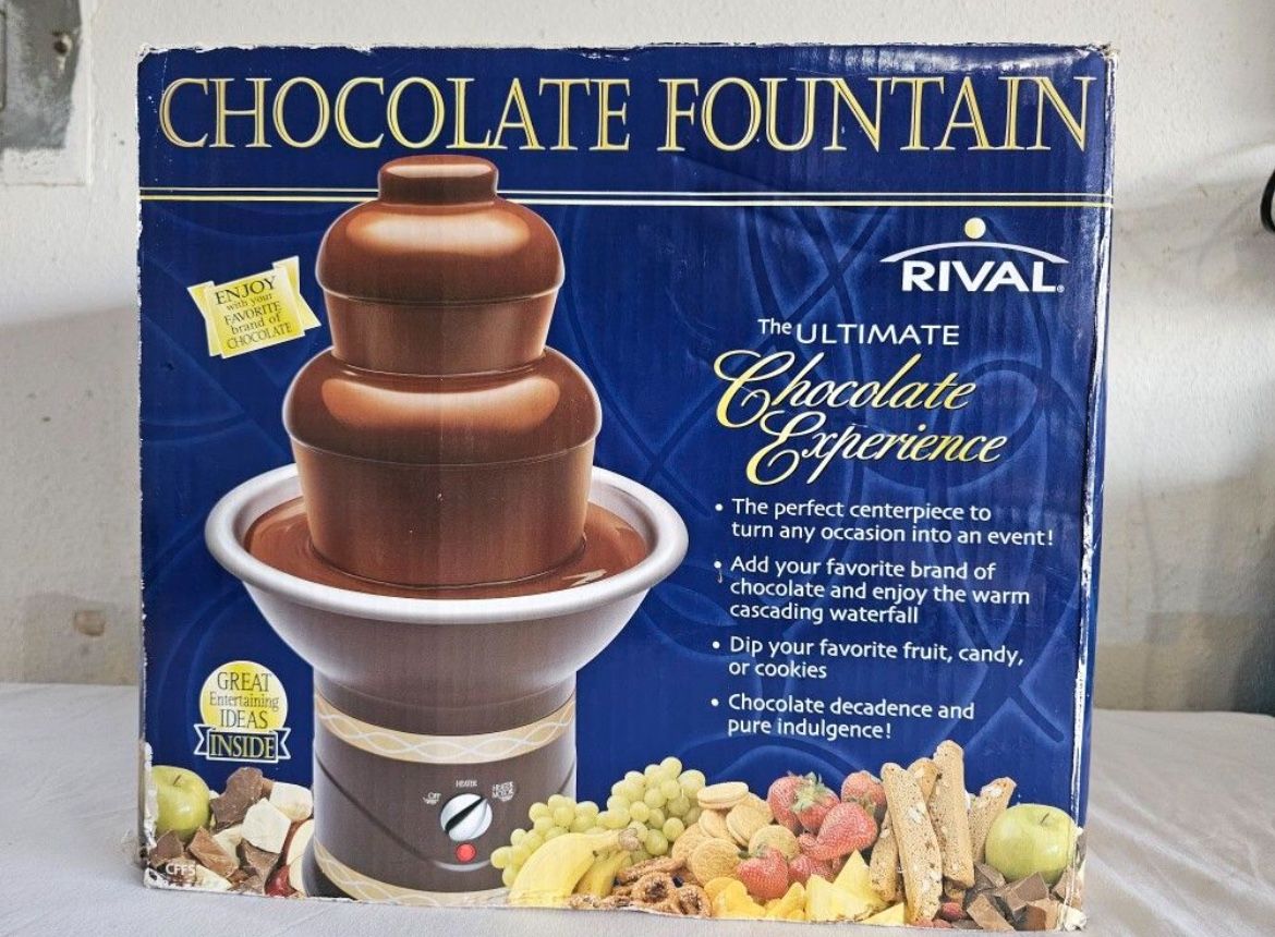 Vintage RIVAL Chocolate Fountain 3 Tier CFF5 2005 21Inches 3-5lbs Chocolate