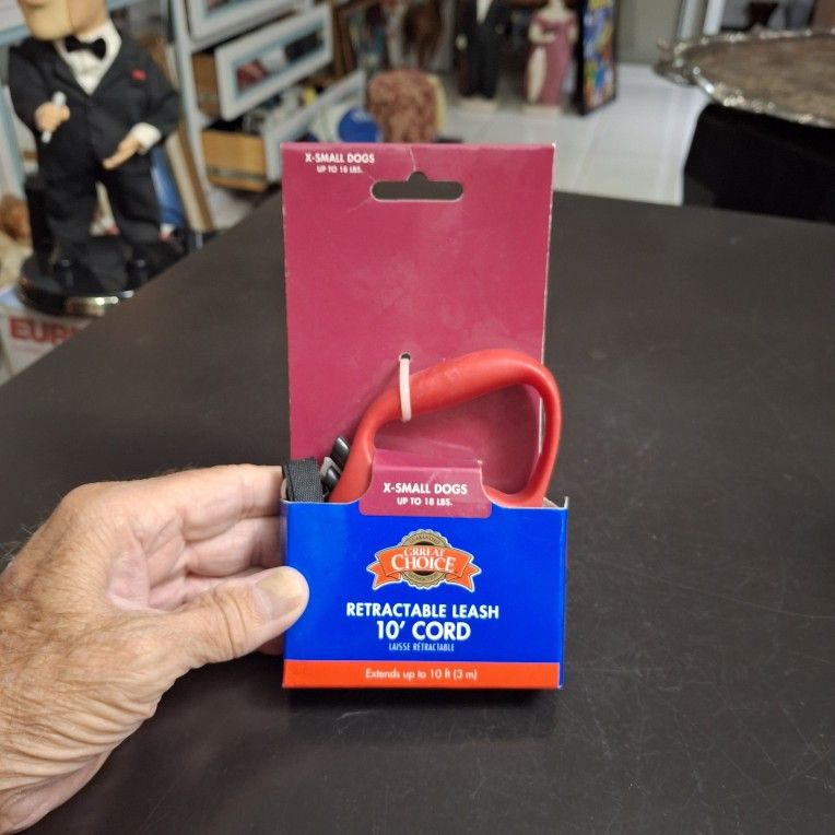 "NEW " Great Choice Retractable Leash 10 FT Cord For X-Small Dogs Up To 18 LBS