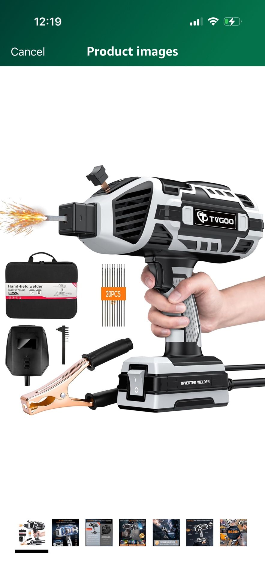 Portable Handheld Welding Machine - 110V IGBT Inverter Handheld Welder, 20-120A Portable ARC Welder, Hot Start & Anti-Stick for 3/32"-1/8" Welding Rod