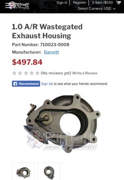 7.3 Garrett 1.0 A/R housing with high flow outlet
