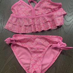 Justice Pink sparkly mermaid swimsuit