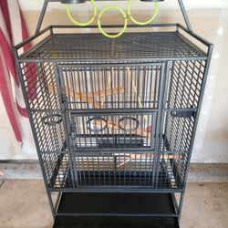 Wrought Iron Bird Cage, Black Hammertone
