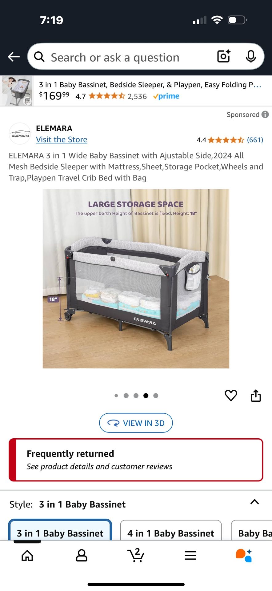 New Elemara in One Bassinet, Playard And Bedside Sleeper