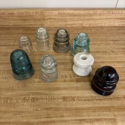 Glass and Ceramic Antique Insulators (8 Total)