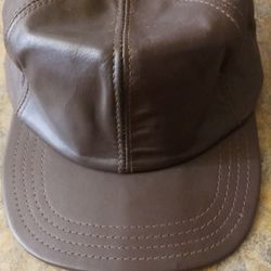 Brown leather Cap Made In The USA 