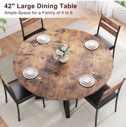 42 Inch Large Brown Dining Table In Box