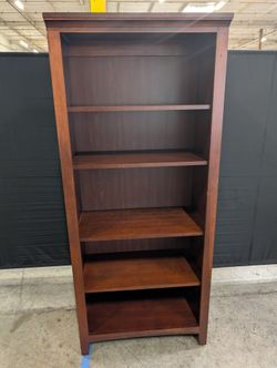 Thomasville Dark Wood-Toned Five-Shelf Bookcase