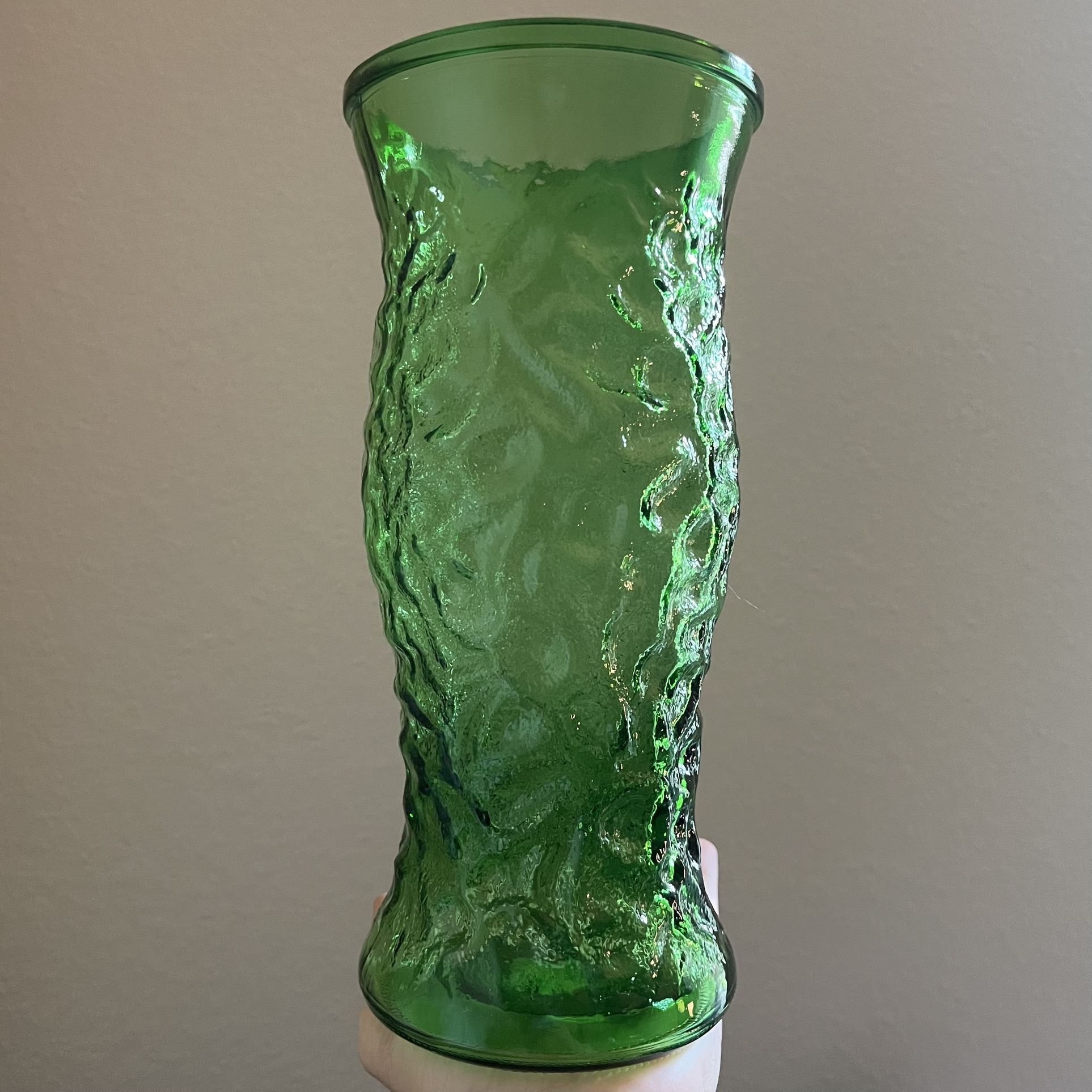 Hoosier Glass Crinkle Textured Vase