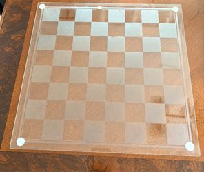 Clear Glass Chess Or Checker Board Only 14 inches - No Chess Pieces