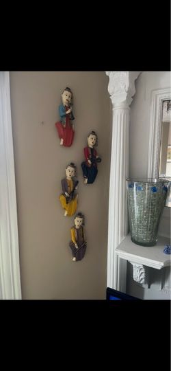 Handmade Thai Musician Figurines Set of 4 Colorful Decorative Collectibles