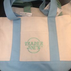Trader Joe’s Mini Pastel Canvas Tote Bag (Blue)