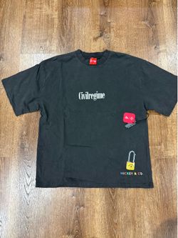 Civil Regime Mickey & Co Civil Regime black cotton t-shirt pluto size Large