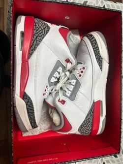 Fire Red Jordan 3s, size 5 1/2
