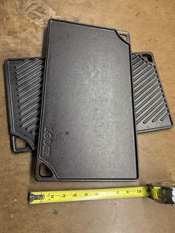 (2) Lodge Cast Iron Rectangular Reversible Grill / Griddle