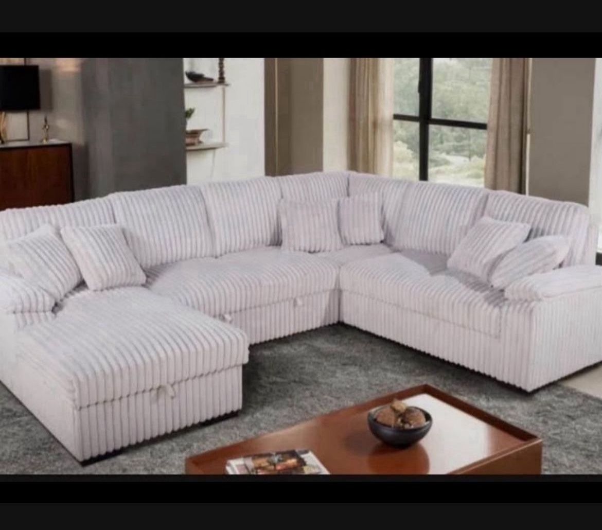 New! Soft Touch Comfy LARGE Sofa Sectional Sleeper !!