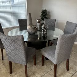 Dining Room Glass Table Top With Chairs