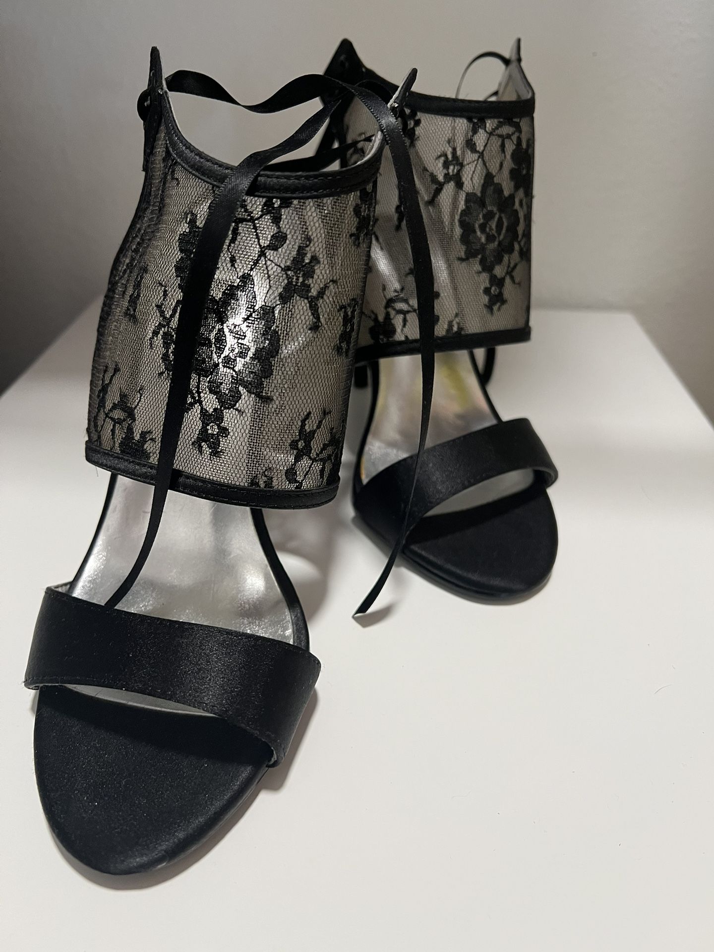 Caparros Black Satin/Lace Shoes