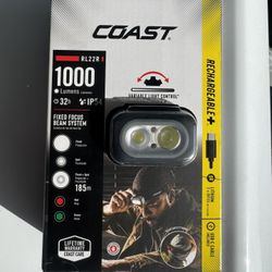 Brand new. Coast RL20R 1000 Lumen Tri-Color LED Rerchargeable Headlamp