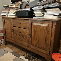 Solid Oak Dresser Or Counsel Table 