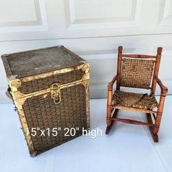 Decrepit Old Halloween Props Halloween Decoration Little Children's Rocking Chair And Hat Box For Your Halloween Build