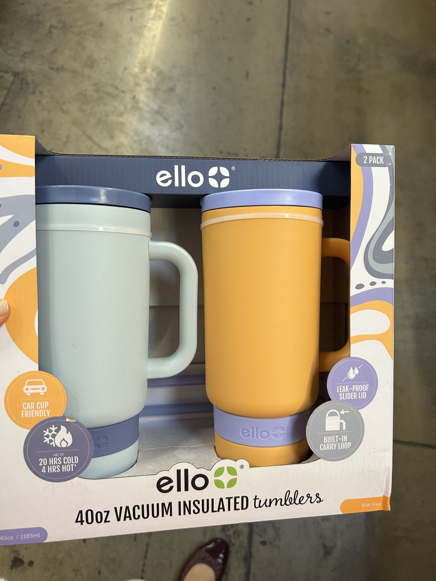 NWT Ello 40oz Vacuum Insulated Tumblers - 2 Pack