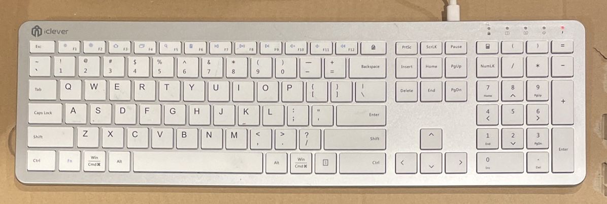 iClever IC-GK08 Wireless Bluetooth Keyboard Multi-Device (No Dongle Or Mouse) Only comes with USB cable 