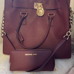 Michael Kors Handbag Like New Burgundy Maroon 