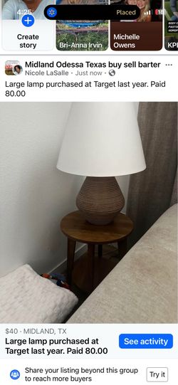 Large lamps. One black and one brown.