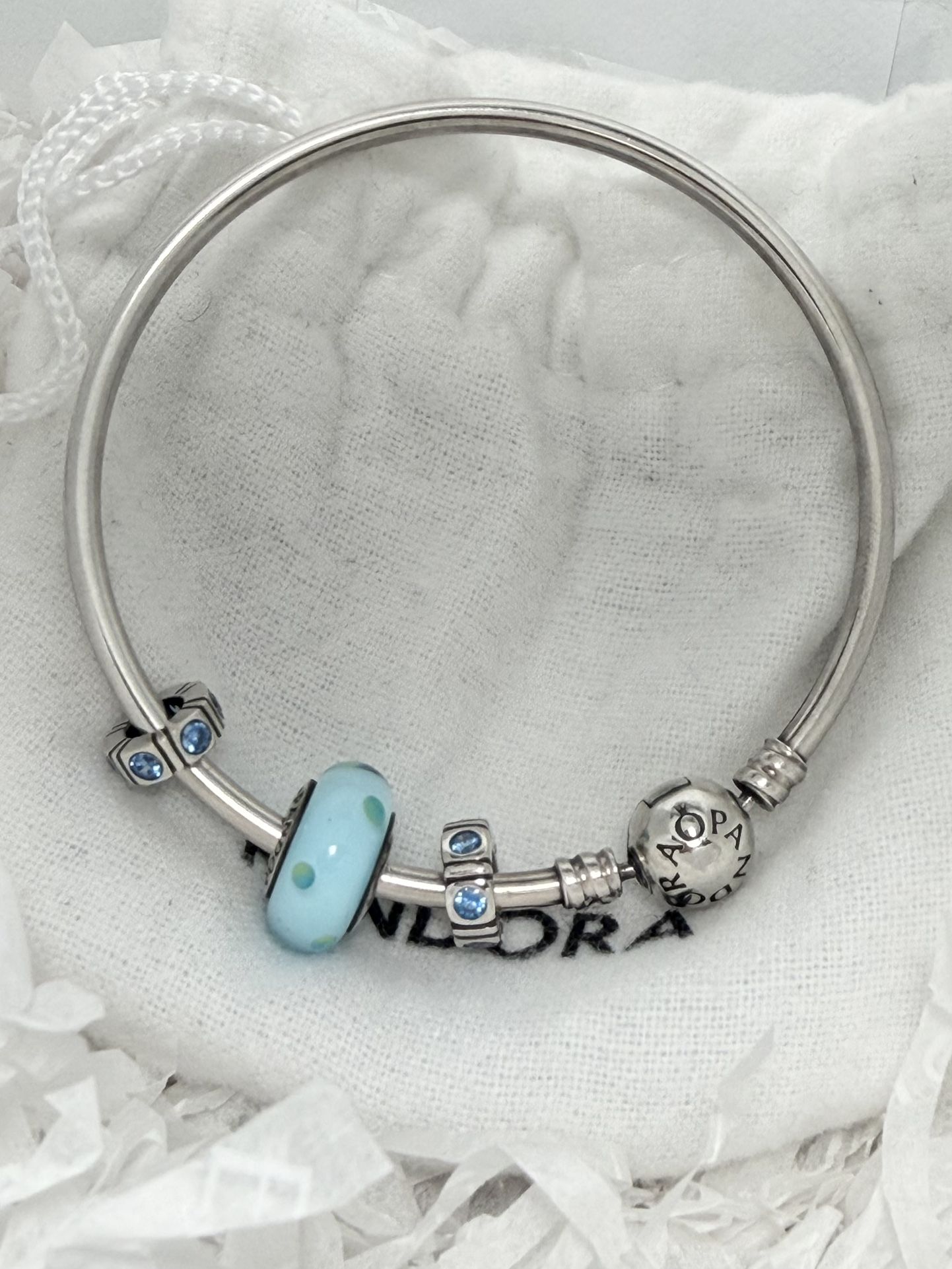 Pandora bangle with 3 Charms