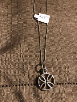 Chopper charm and necklace 925 Italy Sterling NeW